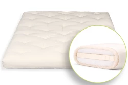 Japanischer Schurwollfuton mit Baumwolle und einem Latexkern 3 cm hoch