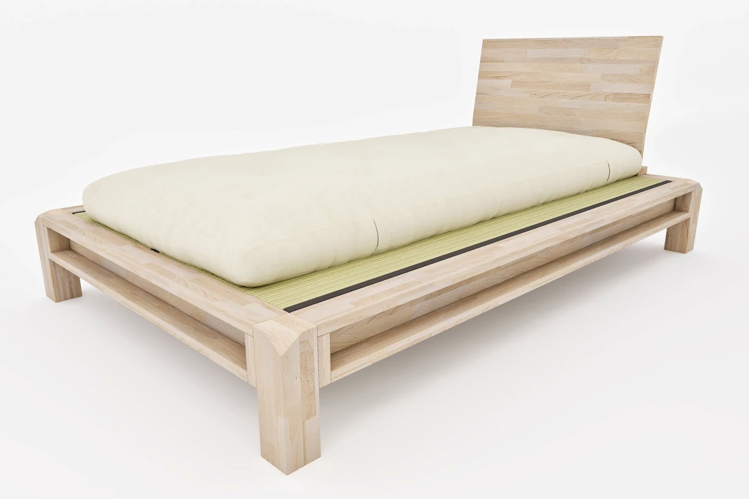 Letto Singolo Aiko con Tatami – Legno Massello e Design Giapponese