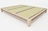Japanisches Einzelbett Zen mit Tatami - metallfrei aus Massivholz