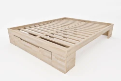 Zen Space Double to Super King Bed in Solid Beech with Drawers
