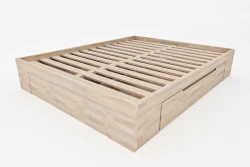 Zen Space Doppelbett aus massivem Buchenholz mit Schubladen