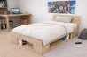 Lit simple Zen en bois massif avec modules de bibliothèque