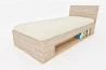 Letto Zen Singolo in Legno Massello con Moduli Libreria