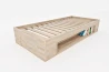 Zen Single Bed in Solid Wood with Bookcase Modules
