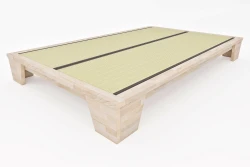 Japanese Style Single Bed Balance in Solid Wood with Tatami