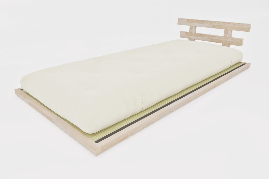 Letto Basso Haru Singolo in Faggio Massello con Tatami Giapponese