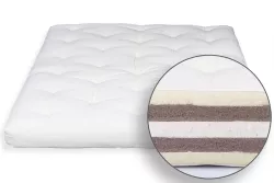 Futon japonais en laine vierge et double noix de Coco - 100% Naturel