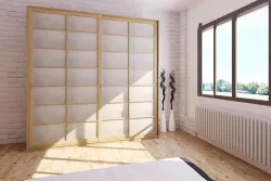 Japanese Wardrobe "Tokyo" with Rice Paper Sliding Doors