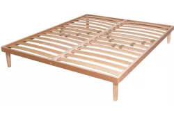 Bio Double Slatted Bed Base in Beech Wood with Flexible Sprung Slats