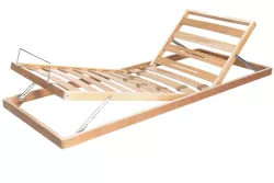 Bio Adjustable Single Row Slatted Bed Base in Beech with Sprung Slats