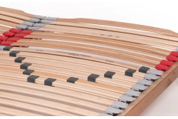 Onda Double Row Slatted Bed Base in Beech Wood with Sprung Slats