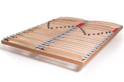 Onda Double Row Slatted Bed Base in Beech Wood with Sprung Slats
