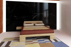 Japanisches Doppelbett Zen aus massivem Buchenholz - metallfrei