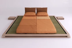 Letto Singolo Aiko con Tatami – Legno Massello e Design Giapponese