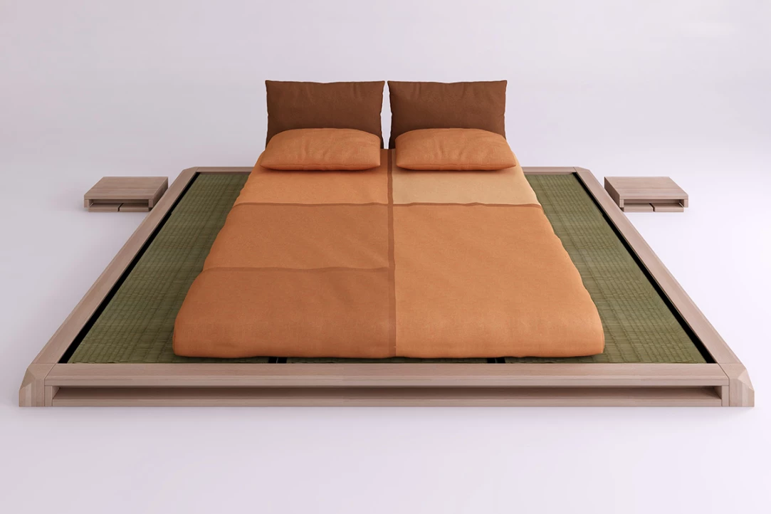 Aiko Einzelbett aus Massivholz mit Tatami | Japanisches Design