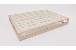 Divano Letto Flip a 3 Posti in Faggio con Futon in Cotone e Lattice