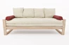 3-Sitzer-Schlafsofa Flip aus Buche mit Futon aus Baumwolle und Latex