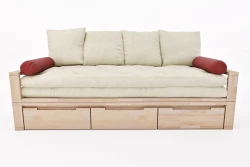 Fauteuil-convertible 3-en-1 Shift Small en pin scandinave avec futon