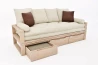 3-Sitzer-Schlafsofa Flip aus Buche mit Futon aus Baumwolle und Latex
