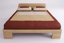 Zen Space Double to Super King Bed in Solid Beech with Drawers
