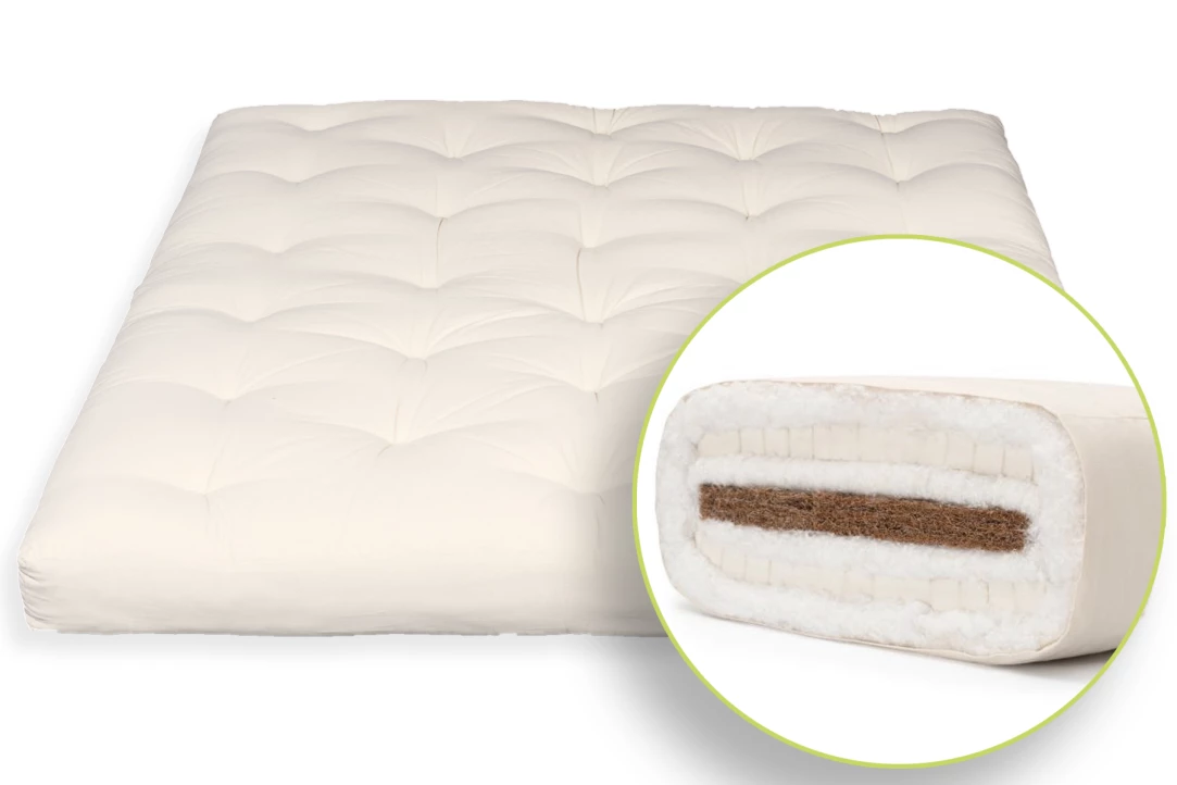 Japanese Premium Futon Cotton, Double Latex & Coir - Made in Italy
