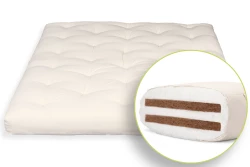 Futon Premium coton et double coco – Rigide, respirant, 18 cm