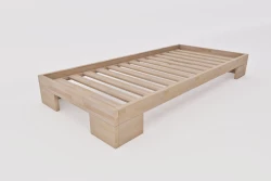 Japanisches Einzelbett Zen aus massivem Buchenholz - metallfrei