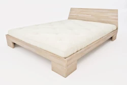 Japanese Zen Double Bed in Solid Beech Wood - Metal Free