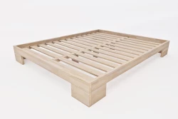 Japanese Zen Double Bed in Solid Beech Wood - Metal Free