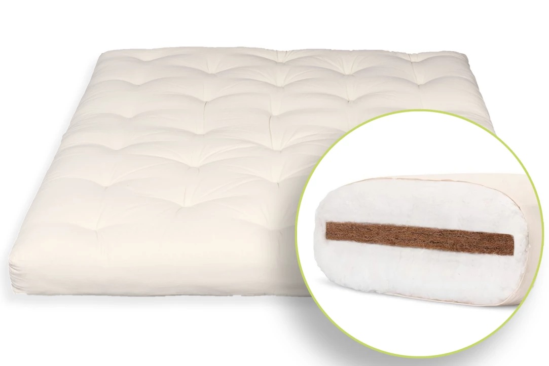 Futon Confort coton et coco - Soutien ferme et respirant