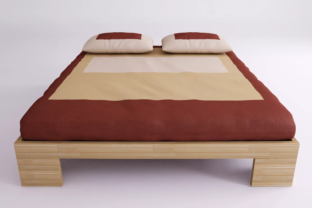 Lit simple bas Haru Air en hêtre massif avec Tatami japonais