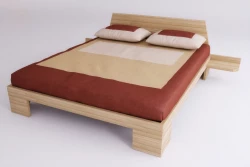 Lit simple bas Haru Air en hêtre massif avec Tatami japonais