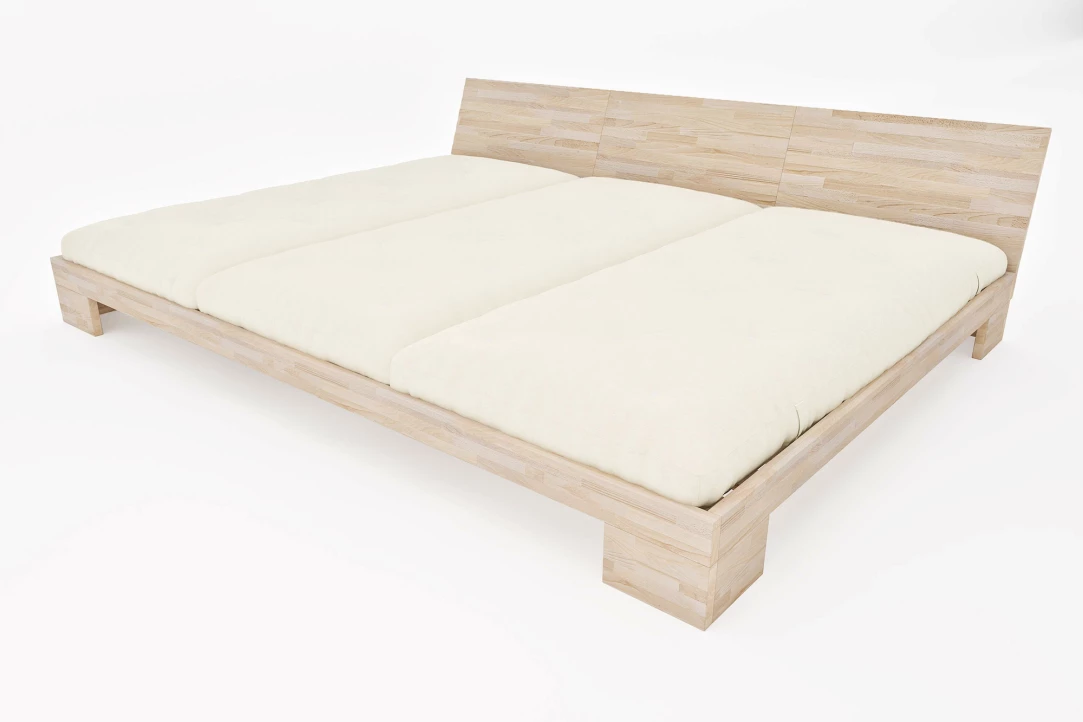 Letto Giapponese Zen a Tre Piazze in Legno di Faggio Massello