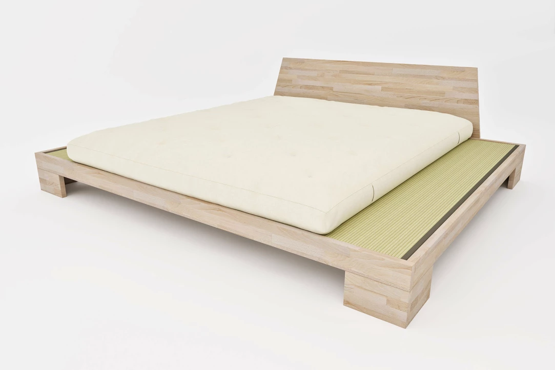 Japanisches Familienbett Zen mit Tatami - 210 bis zu 300 cm breit