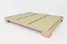 Japanese Zen Extra-Wide Bed in Solid Wood with Tatami - 210 to 300 cm