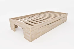 Letto Zen Space Singolo in Legno Massello con Cassettone Salvaspazio