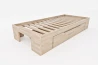 Letto Zen Space Singolo in Legno Massello con Cassettone Salvaspazio