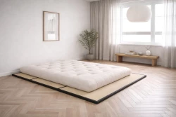 Japanischer Futon mit 6 Lagen Baumwolle und 3 cm Latex