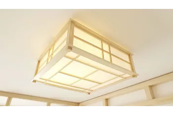 Lampade Giapponesi con Struttura in Legno e Carta di Riso Naturale