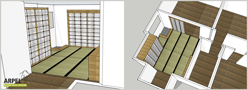 esempio arpel pavimento di tatami e legno