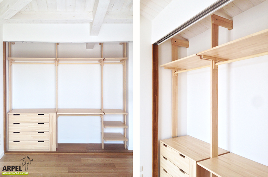 cabina armadio su misura con sistema colonne