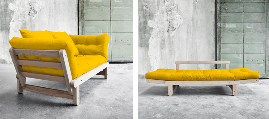 divano letto beats in pino scandinavo